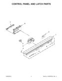 CONTROL PANEL AND LATCH PARTS Diagram and Parts List for KUDE60FXWH5  KitchenAid Dishwasher