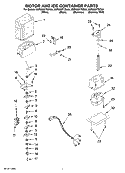MOTOR AND ICE CONTAINER PARTS Diagram and Parts List for KSRX25FTSS00  KitchenAid Refrigerator