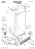 CABINET PARTS Diagram and Parts List for ID2GFGXRS00  Whirlpool Refrigerator