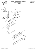 DOOR AND PANEL PARTS Diagram and Parts List for GU630XTLQ0  Whirlpool Dishwasher