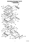 REFRIGERATOR SHELF PARTS Diagram and Parts List for KSRY25CTMS00  KitchenAid Refrigerator