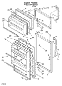 DOOR PARTS Diagram and Parts List for RT14ZKXKQ04  Roper Refrigerator