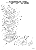REFRIGERATOR SHELF Diagram and Parts List for KSRS27ILBL00  KitchenAid Refrigerator