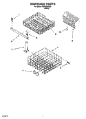 DISHRACK PARTS, OPTIONAL PARTS (NOT INCLUDED) Diagram and Parts List for TUD4700MQ2  Estate Dishwasher
