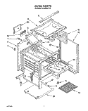 OVEN Diagram and Parts List for SF302BSYW0  Whirlpool Range