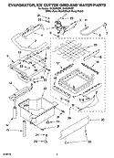 EVAPORATOR ICE CUTTER GRID AND WATER PARTS Diagram and Parts List for GI1500PHB7  Whirlpool Ice Maker