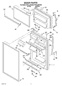 DOOR Diagram and Parts List for RT21LMXKQ00  Roper Refrigerator