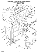 CONTROLS AND REAR PANEL PARTS Diagram and Parts List for GSQ9631LW1  Whirlpool Washer