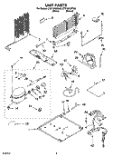 UNIT PARTS, OPTIONAL PARTS Diagram and Parts List for CT21GKXPQ02  Crosley Refrigerator