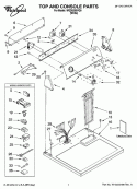TOP AND CONSOLE PARTS Diagram and Parts List for WGD5200VQ0  Whirlpool Dryer