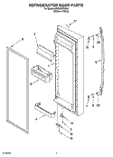 REFRIGERATOR DOOR PARTS Diagram and Parts List for GS2SHKXNQ00  Whirlpool Refrigerator