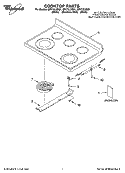COOKTOP PARTS Diagram and Parts List for GR773LXSB1  Whirlpool Range