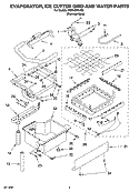 EVAPORATOR, ICE CUTTER GRID AND WATER PARTS Diagram and Parts List for KUIA18NNJS8  KitchenAid Ice Maker