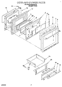 DOOR AND DRAWER Diagram and Parts List for SF367PEYQ7  Whirlpool Range