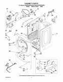 CABINET PARTS Diagram and Parts List for WGD9750WL0  Whirlpool Dryer