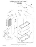 LOWER UNIT AND TUBE PARTS Diagram and Parts List for KSSC42QVS04  KitchenAid Refrigerator