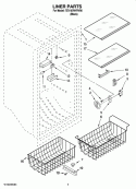 LINER PARTS Diagram and Parts List for 7EV187NYRV00  Whirlpool Freezer