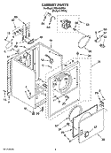 CABINET PARTS Diagram and Parts List for RED4300TQ0  Roper Dryer