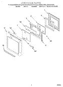 OVEN DOOR Diagram and Parts List for KEMS307DBS6  KitchenAid Microwave Oven Combo