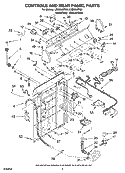 CONTROLS AND REAR PANEL PARTS Diagram and Parts List for LSQ9549PW3  Whirlpool Washer