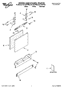DOOR AND PANEL PARTS Diagram and Parts List for DU1145XTPQ6  Whirlpool Dishwasher