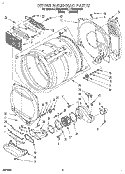 DRYER BULKHEAD Diagram and Parts List for LTG6234AN2  Whirlpool Washer Dryer Combo
