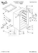 CABINET Diagram and Parts List for EL05CCXFW00  Whirlpool Refrigerator