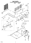 UNIT PARTS, OPTIONAL PARTS Diagram and Parts List for RT18AKXKT05  Roper Refrigerator