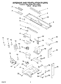 INTERIOR AND VENTILATION PARTS Diagram and Parts List for YGH7145XFB2  Whirlpool Microwave