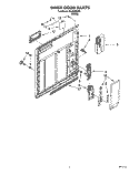 INNER DOOR Diagram and Parts List for DU4000XB0  Whirlpool Dishwasher