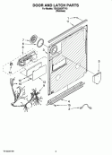 DOOR AND LATCH PARTS Diagram and Parts List for 7GU3200XTVY0  Whirlpool Dishwasher