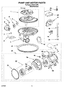 PUMP AND MOTOR PARTS Diagram and Parts List for KUDK01ILBS3  KitchenAid Dishwasher