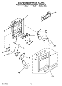 DISPENSER FRONT PARTS Diagram and Parts List for ES5PHAXSB01  Whirlpool Refrigerator