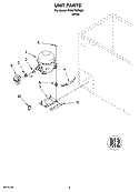 UNIT PARTS, OPTIONAL PARTS (NOT INCLUDED) Diagram and Parts List for EH221FXRQ00  Whirlpool Freezer