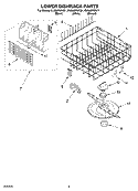 LOWER DISHRACK Diagram and Parts List for DU960PWKB1  Whirlpool Dishwasher