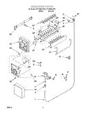 ICE MAKER, OPTIONAL Diagram and Parts List for ET18BMXJN00  Whirlpool Refrigerator
