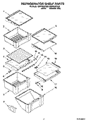 REFRIGERATOR SHELF PARTS Diagram and Parts List for GD5YHAXTL02  Whirlpool Refrigerator