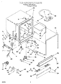TUB ASSEMBLY Diagram and Parts List for RUD4300DQ2  Roper Dishwasher
