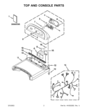 TOP AND CONSOLE PARTS Diagram and Parts List for YWED8400YW1  Whirlpool Dryer