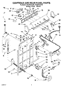 CONTROLS AND REAR PANEL PARTS Diagram and Parts List for 7MLSQ8543JT6  Whirlpool Washer
