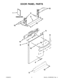 DOOR PANEL PARTS Diagram and Parts List for KUDL15FXWH6  KitchenAid Dishwasher