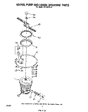 HEATER, PUMP AND LOWER SPRAYARM Diagram and Parts List for DU7503XL0  Whirlpool Dishwasher