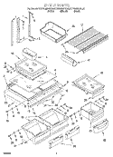 SHELF Diagram and Parts List for KTRS20MHBL00  KitchenAid Refrigerator