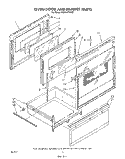 OVEN DOOR AND DRAWER Diagram and Parts List for RM996PXVW2  Whirlpool Microwave Oven Combo