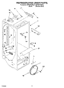 REFRIGERATOR LINER Diagram and Parts List for KSRB22FKBL01  KitchenAid Refrigerator