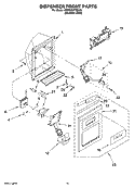 DISPENSER FRONT PARTS Diagram and Parts List for KSRB22FTBX00  KitchenAid Refrigerator