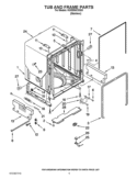 TUB AND FRAME PARTS Diagram and Parts List for KUDE50CXSS8  KitchenAid Dishwasher