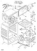 LINER Diagram and Parts List for 7ET21PKXGW00  Whirlpool Refrigerator