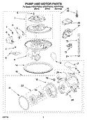 PUMP AND MOTOR PARTS Diagram and Parts List for KUDI01FKBL0  KitchenAid Dishwasher