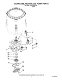 GEARCASE, MOTOR AND PUMP PARTS Diagram and Parts List for 4GWTW4740YQ0  Whirlpool Washer